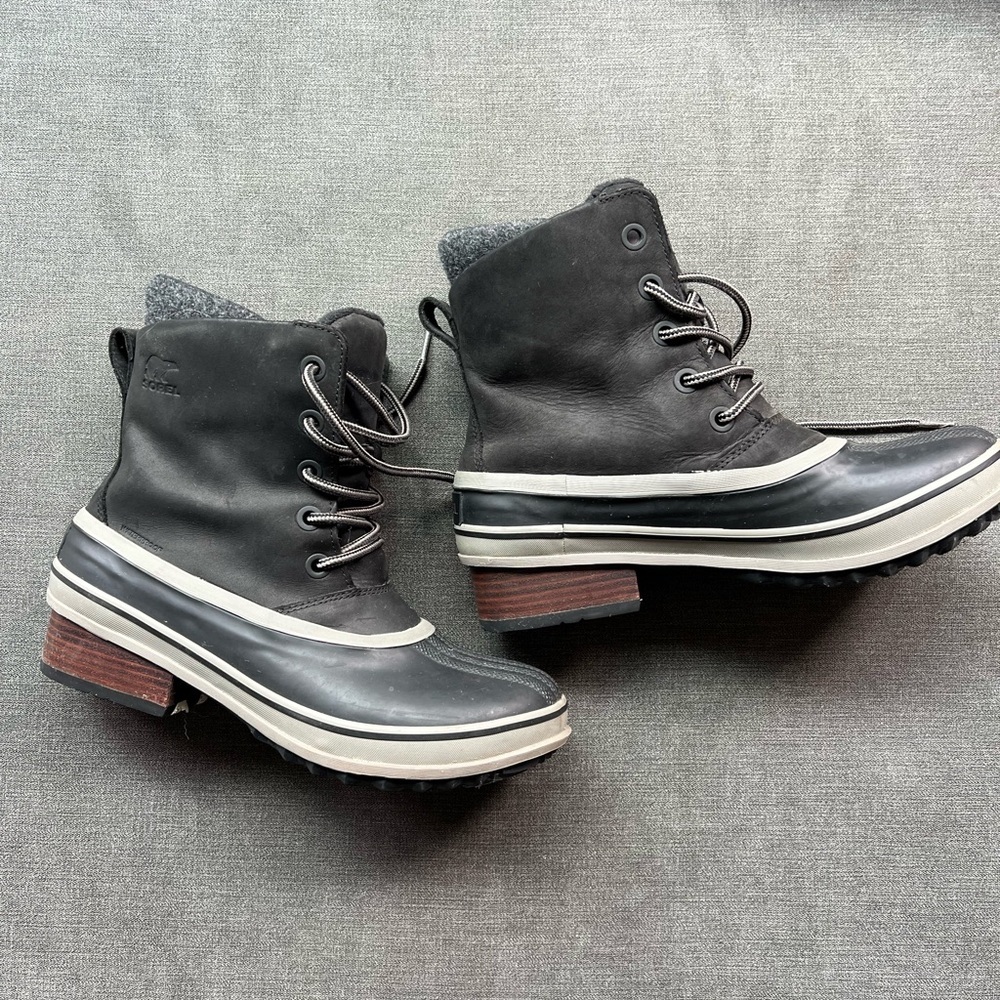 Sorel Slimpack III Lace Women's Waterproof Winter Boots -black/gray - Size 11